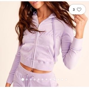 Nwot Baby Phat 90s Style Max Velour Crop Jacket in Lavendar